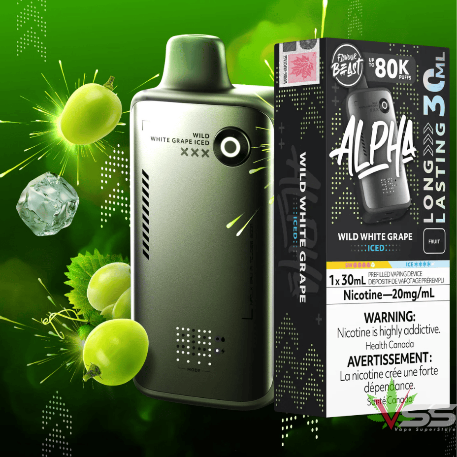 Flavour Beast Alpha 80K Disposable Vape-Wild White Grape Iced 80K / 20mg Steinbach Vape SuperStore and Bong Shop Manitoba Canada