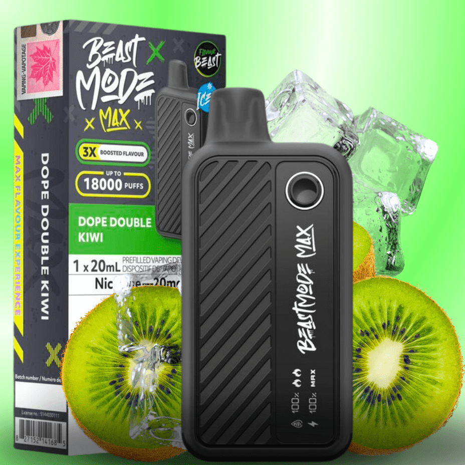 Flavour Beast Beast Mode Max 18k Disposable-Dope Double Kiwi 20ml / 18000 Puffs Steinbach Vape SuperStore and Bong Shop Manitoba Canada