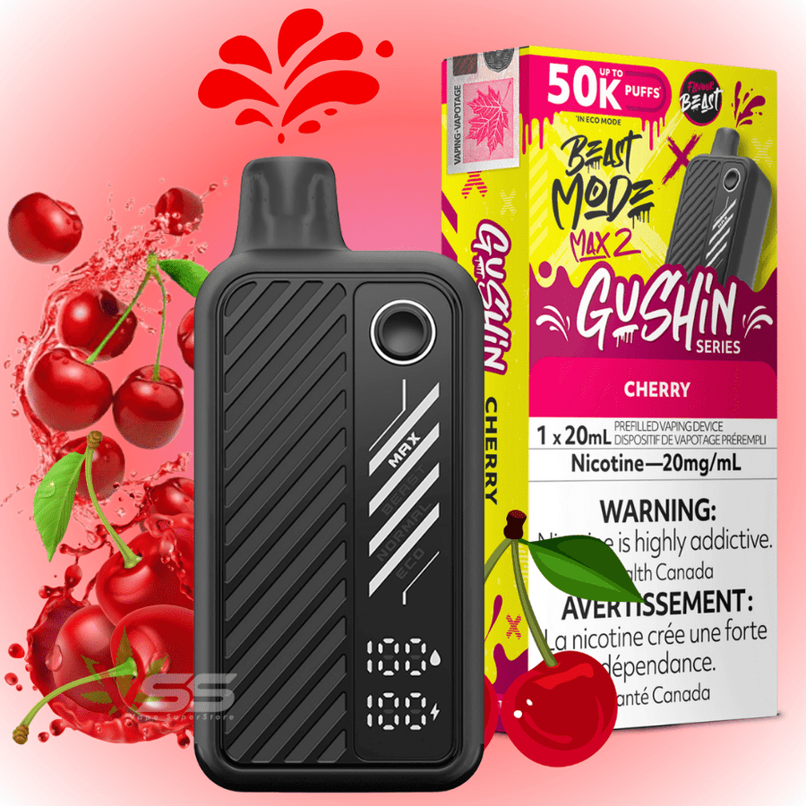 Flavour Beast Max 2 Disposable Vape-Gushin Cherry 20mg / 50000 Puffs Steinbach Vape SuperStore and Bong Shop Manitoba Canada