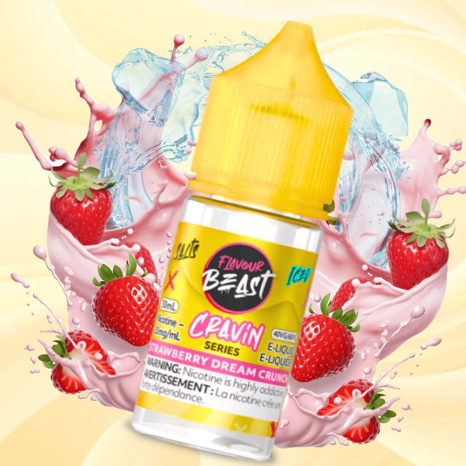 Flavour Beast Cravin' Salts-Strawberry Dream Crunch Iced 20mg / 30mL Steinbach Vape SuperStore and Bong Shop Manitoba Canada
