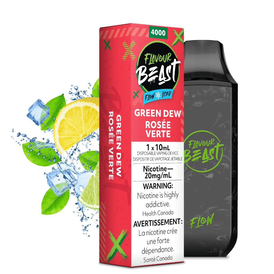 Flavour Beast Flow 4000 Puff Disposable-Gnarly Green D Iced 10ml / 20mg Steinbach Vape SuperStore and Bong Shop Manitoba Canada
