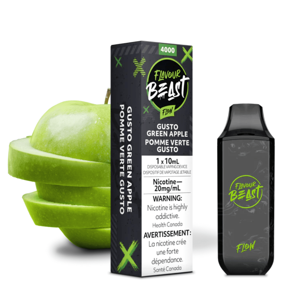 Flavour Beast Flow 4000 Puff Disposable-Gusto Green Apple 20mg / 10ml Steinbach Vape SuperStore and Bong Shop Manitoba Canada