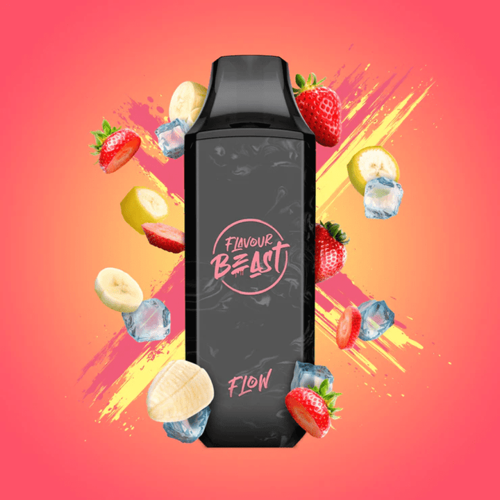 Flavour Beast Flow 4000 Puff Disposable Vape- Str8 Up Strawberry Banana Iced 10ml / 20mg Steinbach Vape SuperStore and Bong Shop Manitoba Canada