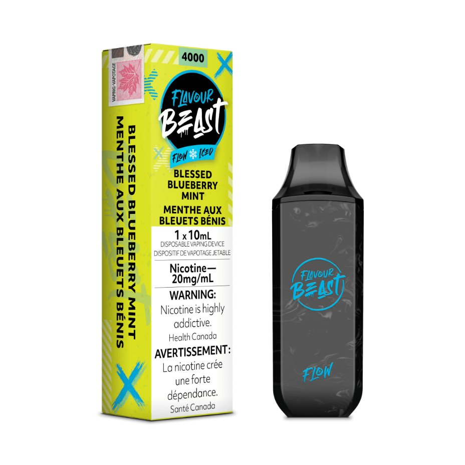 Flavour Beast Flow Disposable-Blueberry Mint Iced 20mg / 4000 Puffs Steinbach Vape SuperStore and Bong Shop Manitoba Canada