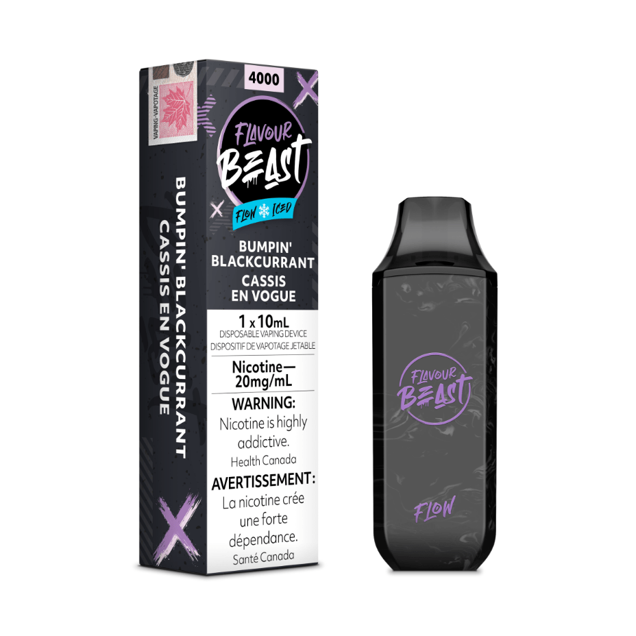 Flavour Beast Flow Disposable-Bumpin' Blackcurrant Iced 20mg / 4000 Puffs Steinbach Vape SuperStore and Bong Shop Manitoba Canada