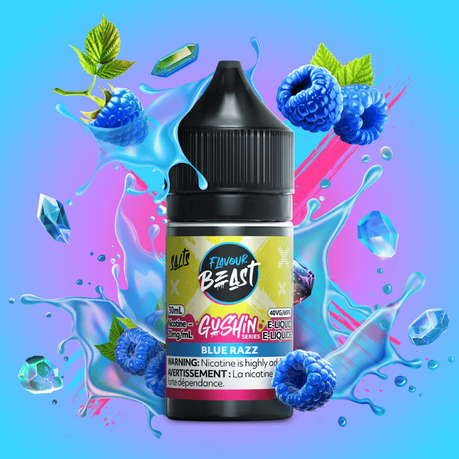 Flavour Beast Gushin Salts - Blue Razz 30ml 30ml / 20mg Steinbach Vape SuperStore and Bong Shop Manitoba Canada