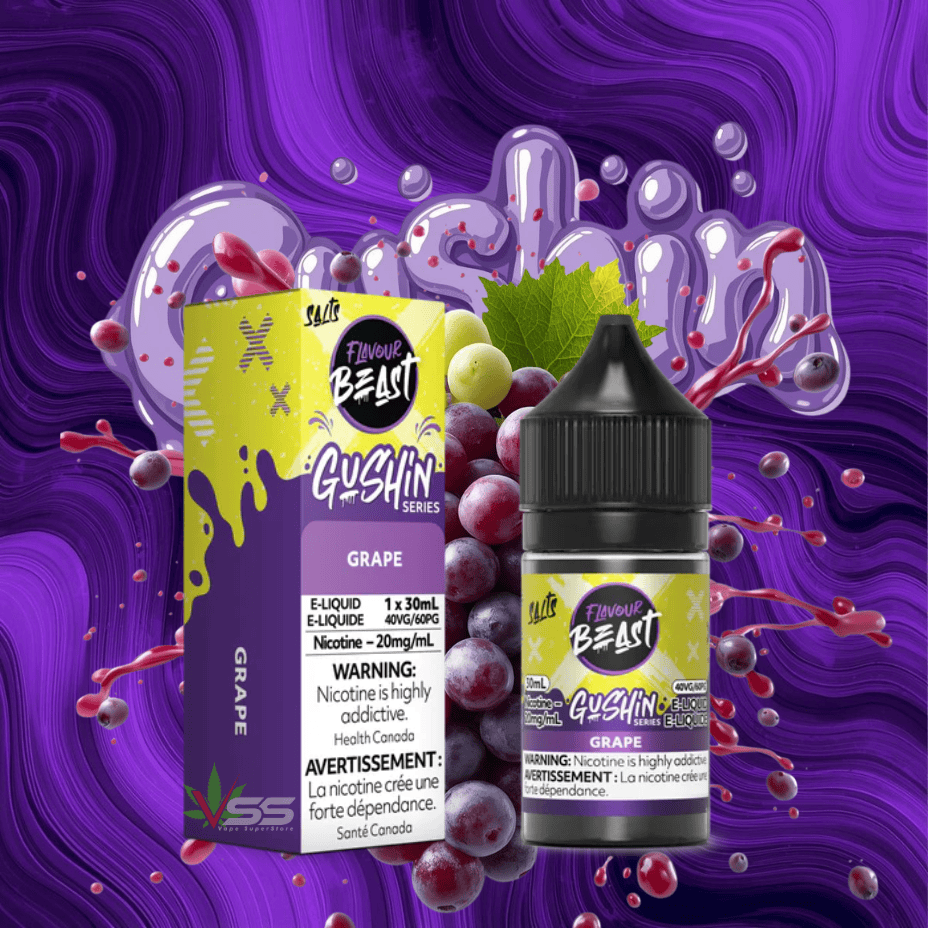 Flavour Beast Gushin Salts - Grape 30ml / 20mg Steinbach Vape SuperStore and Bong Shop Manitoba Canada