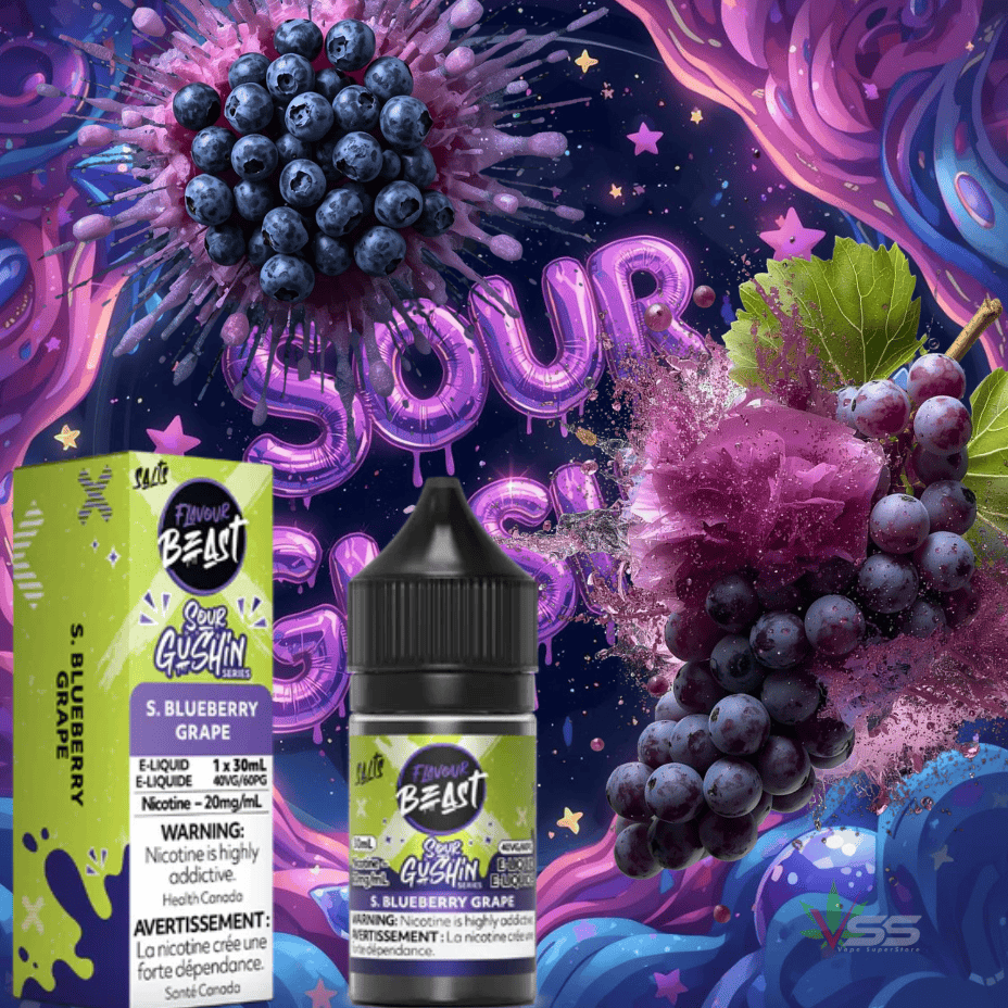 Flavour Beast Gushin Salts - Sour Blueberry Grape 30ml / 20mg Steinbach Vape SuperStore and Bong Shop Manitoba Canada
