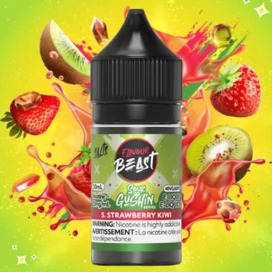 Flavour Beast Gushin Salts - Sour Strawberry Kiwi Steinbach Vape SuperStore and Bong Shop Manitoba Canada