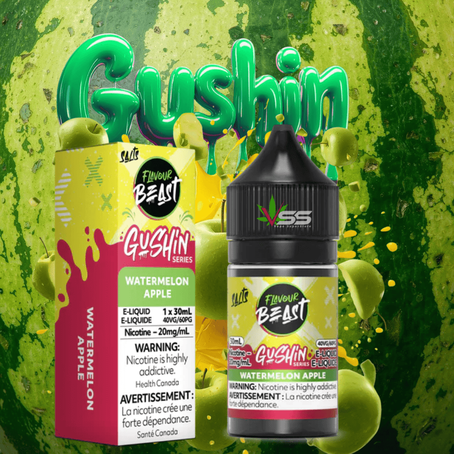 Flavour Beast Gushin Salts - Watermelon Apple 30ml / 20mg Steinbach Vape SuperStore and Bong Shop Manitoba Canada