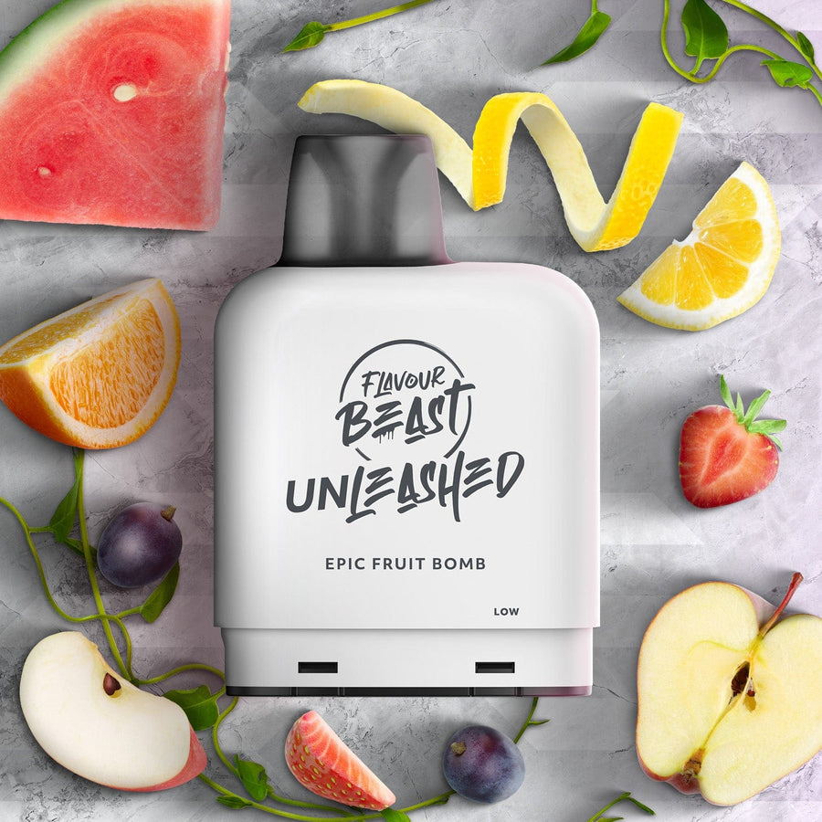 Flavour Beast Level X Flavour Beast Unleashed Pod-Epic Fruit Bomb-Steinbach Vape MB, Canada Level X Flavour Beast Unleashed Pod-Epic Fruit Bomb 20mg / 7000 Puffs