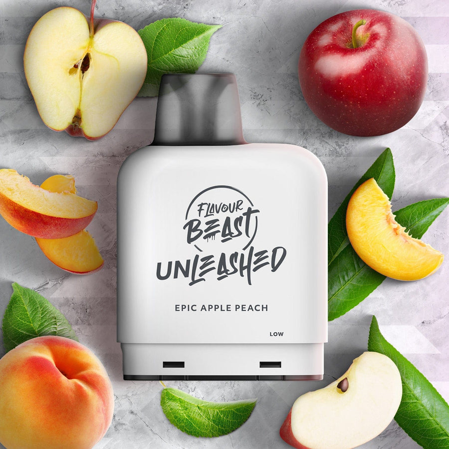 Flavour Beast Level X Pod-Flavour Beast Unleashed-Epic Apple Peach-Steinbach Vape MB, Canada Level X Pod-Flavour Beast Unleashed-Epic Apple Peach 20mg / 7000 Puffs