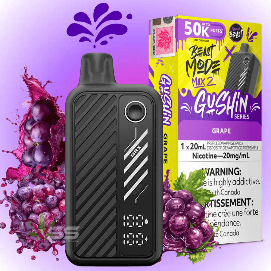 Flavour Beast Max 2 Disposable Vape-Gushin Grape 20mg / 50000 Puffs Steinbach Vape SuperStore and Bong Shop Manitoba Canada