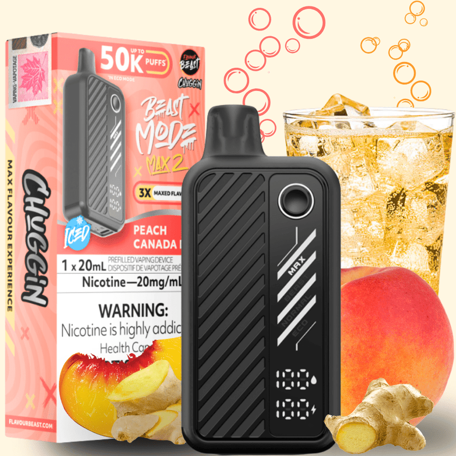 Flavour Beast Max 2 Disposable Vape-Peach Canada D ICED 50000 Puffs / 20mg Steinbach Vape SuperStore and Bong Shop Manitoba Canada