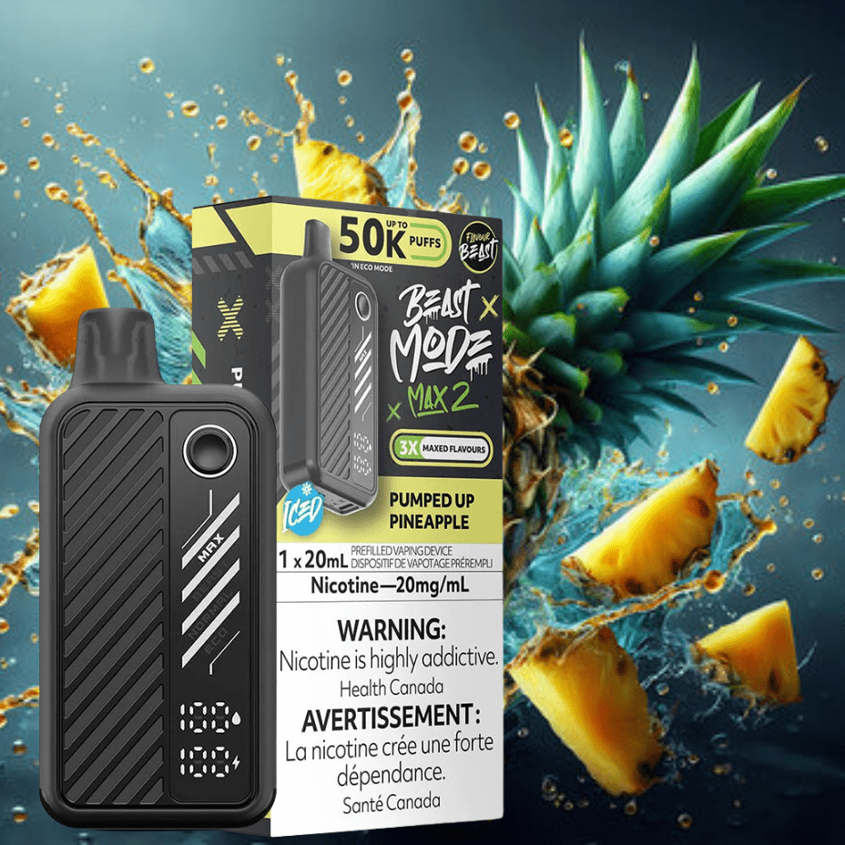 Flavour Beast Max 2 Disposable Vape-Pumped Up Pineapple Iced Steinbach Vape SuperStore and Bong Shop Manitoba Canada