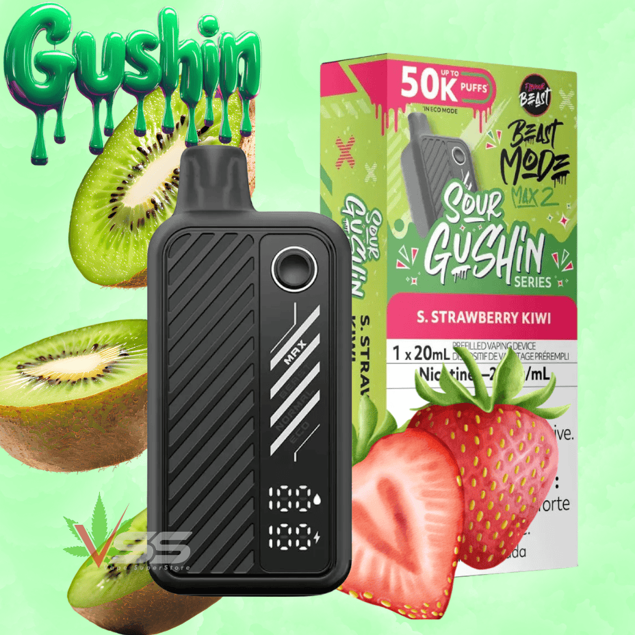 Flavour Beast Mode Max 2 50k Disposable Vape Gushin-S. Strawberry Kiwi 50K / 20mg Steinbach Vape SuperStore and Bong Shop Manitoba Canada
