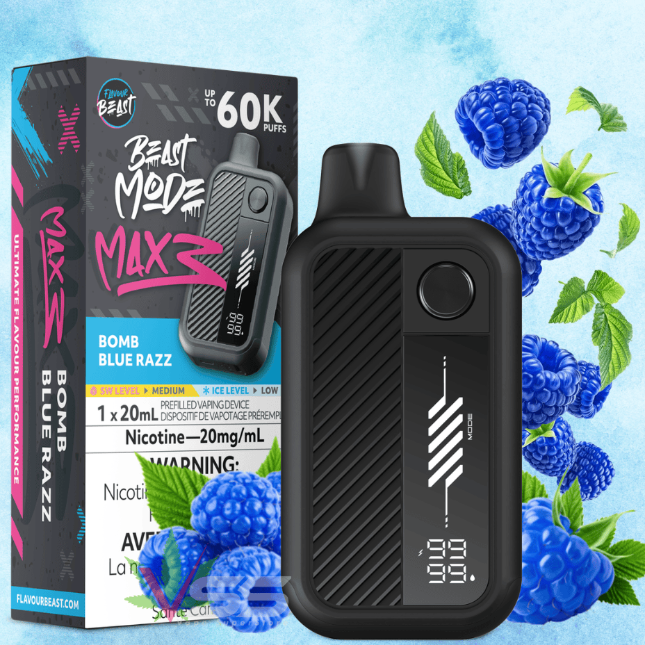 Flavour Beast Mode Max 3 60K Disposable Vape-Bomb Blue Razz 20mg / 60000 Puffs Steinbach Vape SuperStore and Bong Shop Manitoba Canada