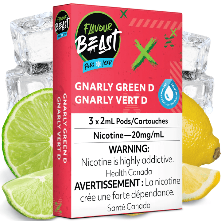 Flavour Beast Pod Pack Gnarly Green D (S-Compatible) 20mg Steinbach Vape SuperStore and Bong Shop Manitoba Canada