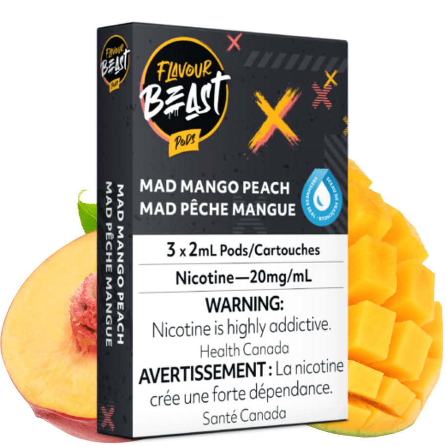 Flavour Beast Pods Mad Mango Peach (S-Compatible) 20mg Steinbach Vape SuperStore and Bong Shop Manitoba Canada
