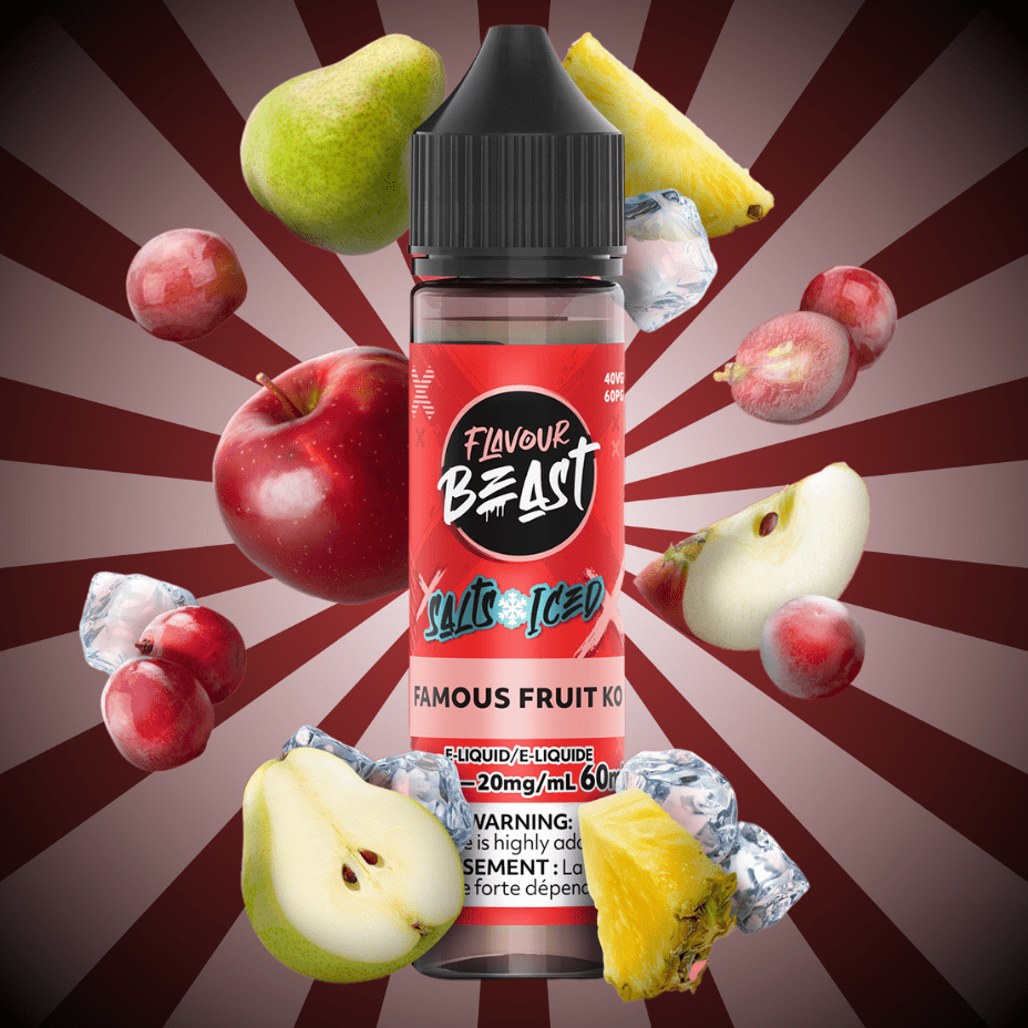 Flavour Beast Salt-Famous Fruit KO Iced-60ml 60ml / 20mg Vapexcape Vape and Bong Shop Regina Saskatchewan