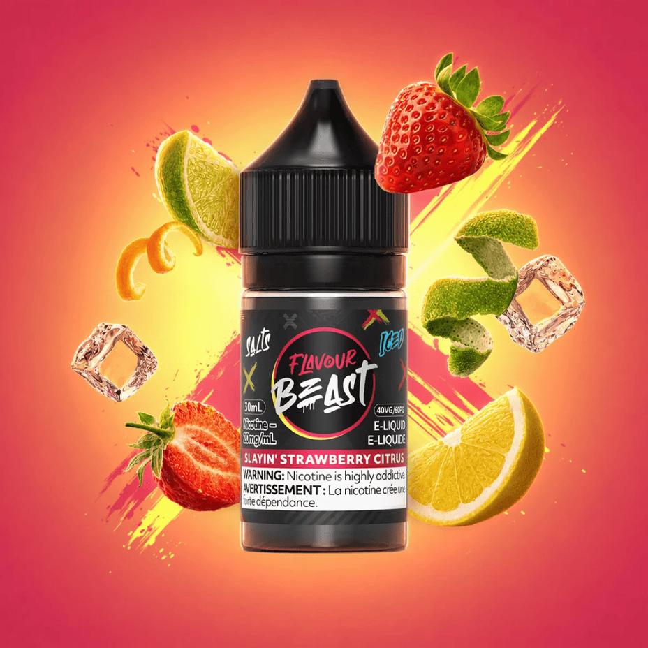 Flavour Beast Salt - Slayin' Strawberry Citrus Iced 30ml 20mg / 30ml Steinbach Vape SuperStore and Bong Shop Manitoba Canada