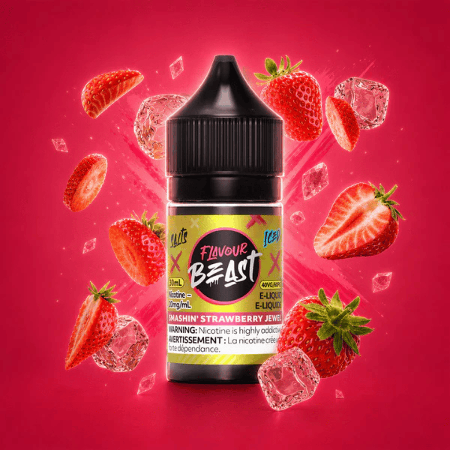 Flavour Beast Salt - Smashin' Strawberry Jewel Iced 30ml 30ml / 20mg Steinbach Vape SuperStore and Bong Shop Manitoba Canada