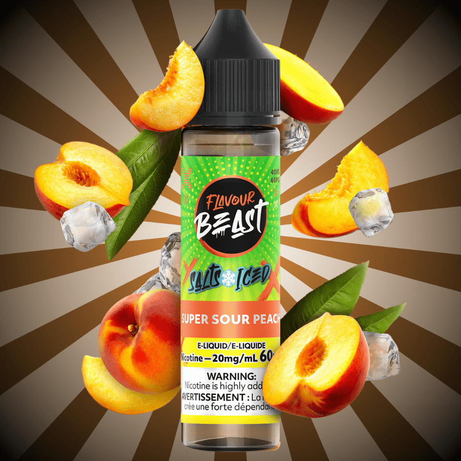 Flavour Beast Salt-Super Sour Peach-60ml 60ml / 20mg Vapexcape Vape and Bong Shop Regina Saskatchewan