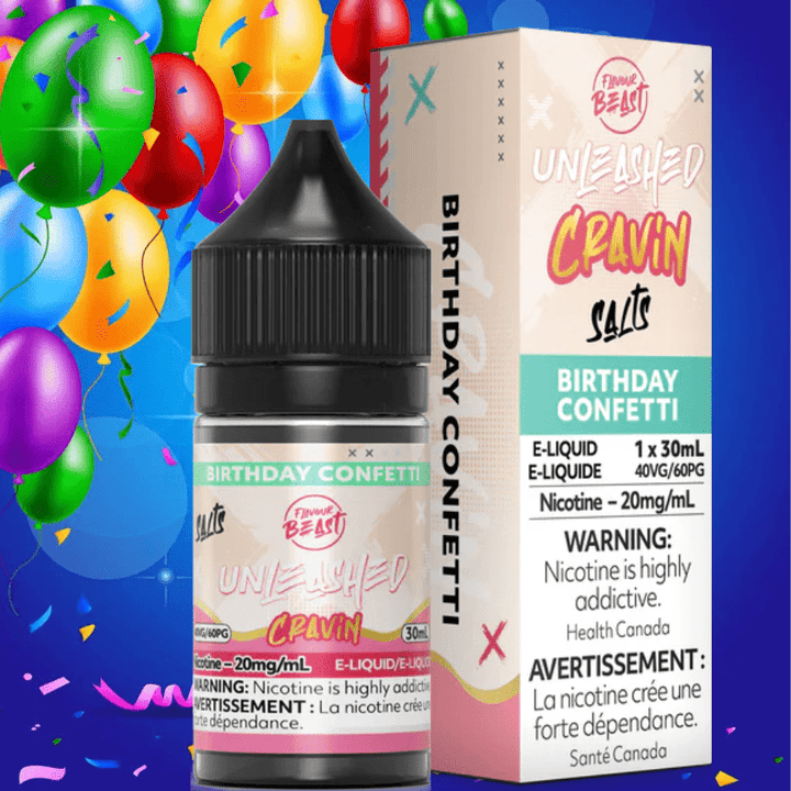 Flavour Beast Salts Salt Nic E-Liquid 30ml / 20mg Flavor Beast Unleashed Cravin Salts-Birthday Confetti  - Steinbach Vape SuperStore and Bong Shop in Manitoba, Canada