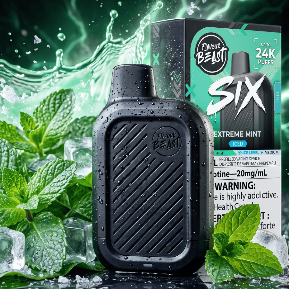 Flavour Beast SIX 24K Disposable Vape - Extreme Mint Iced 24000 Puffs / 20mg Steinbach Vape SuperStore and Bong Shop Manitoba Canada