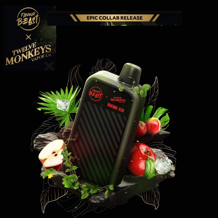 Flavour Beast X 12 Monkeys Beast Mode Max 2 50K Disposable-Hakuna Iced  Steinbach Vape SuperStore & Bong Shop