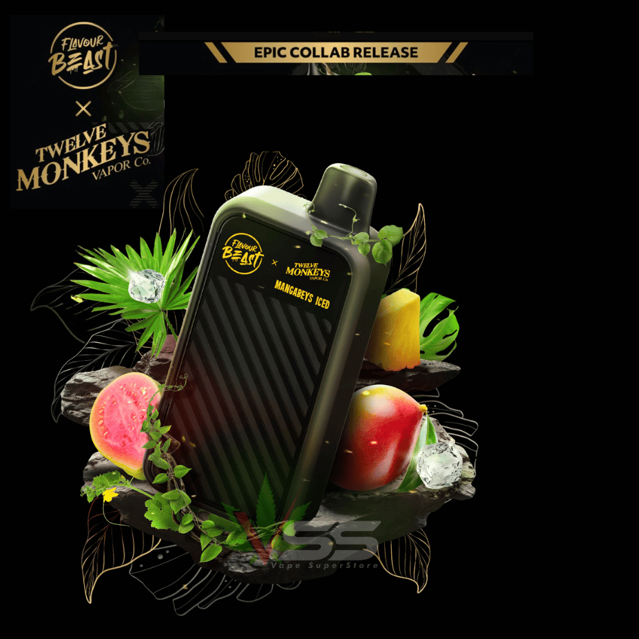 Flavour Beast X 12 Monkeys Beast Mode Max 2 50K Disposable-Mangabeys I Steinbach Vape SuperStore & Bong Shop Flavour Beast X 12 Monkeys Beast Mode Max 2 50K Disposable-Mangabeys I Steinbach Vape SuperStore & Bong Shop