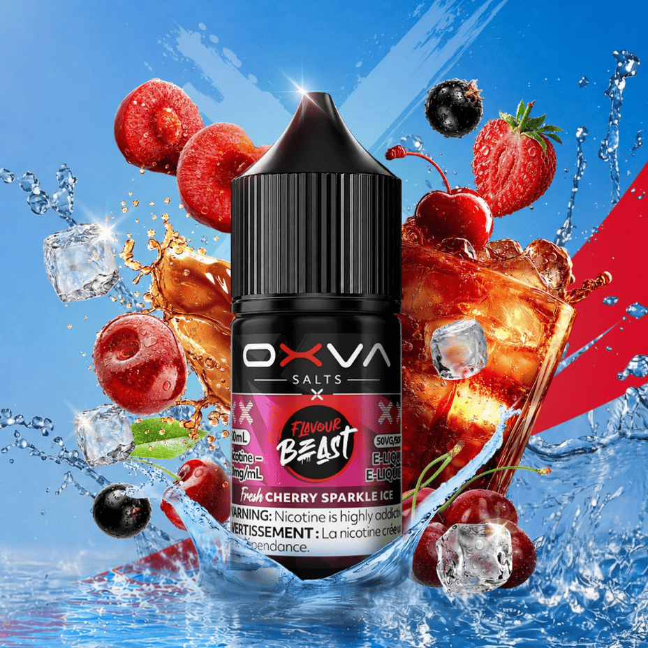 Flavour Beast x OXVA E-Liquid - Fresh Cherry Sparkle Ice Salt 30mL / 20mg Steinbach Vape SuperStore and Bong Shop Manitoba Canada