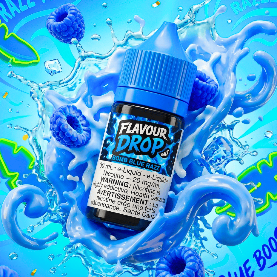 Flavour Drop Salts - Bomb Blue Razz 30mL / 20mg Steinbach Vape SuperStore and Bong Shop Manitoba Canada