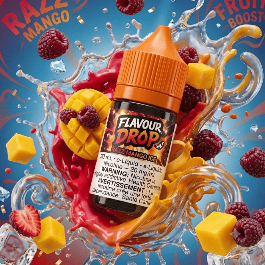 Flavour Drop Salts Razz Mango Ice 30ml / 20mg Steinbach Vape SuperStore and Bong Shop Manitoba Canada