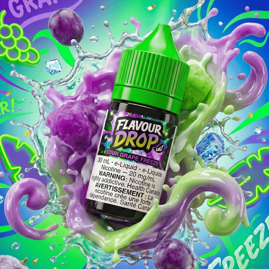 Flavour Drop Salts - Sour Grape 30mL / 20mg Steinbach Vape SuperStore and Bong Shop Manitoba Canada