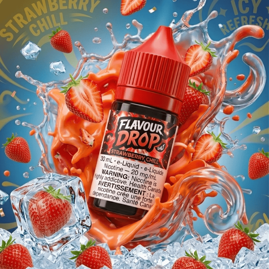 Flavour Drop Salts Strawberry Chill 30ml / 20mg Steinbach Vape SuperStore and Bong Shop Manitoba Canada
