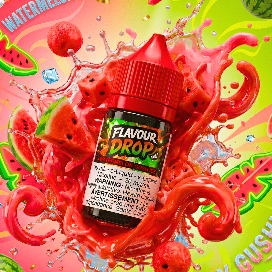 Flavour Drop Salts - Watermelon Gush Ice 30mL / 20mg Steinbach Vape SuperStore and Bong Shop Manitoba Canada