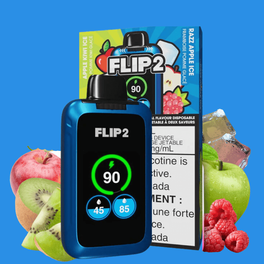 Flip Bar 2 Disposable Vape- Apple Kiwi Ice and Razz Apple Ice 11000 Puffs Steinbach Vape SuperStore and Bong Shop Manitoba Canada