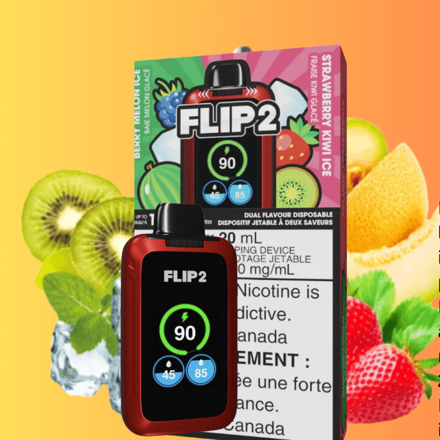 Flip Bar 2 Disposable Vape- Berry Melon Ice and Strawberry Kiwi Ice 11000 Puffs Steinbach Vape SuperStore and Bong Shop Manitoba Canada