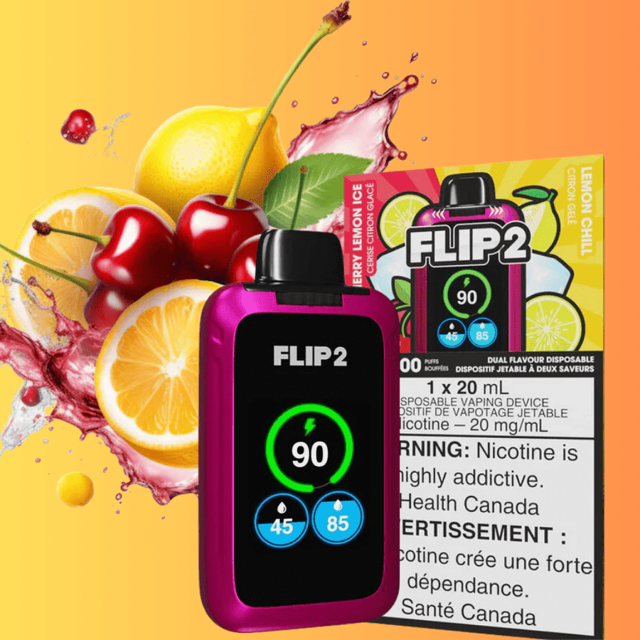 Flip Bar 2 Disposable Vape-Cherry Lemon & Lemon Chill 11000 Puffs Steinbach Vape SuperStore and Bong Shop Manitoba Canada