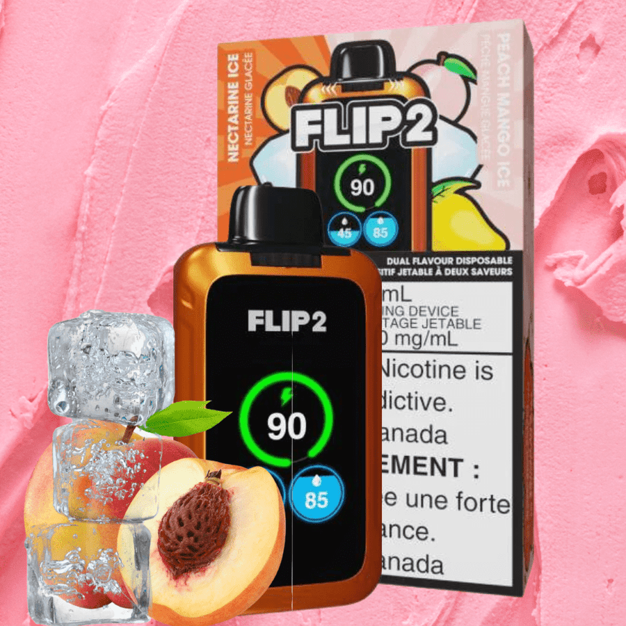 Flip Bar 2 Disposable Vape- Nectarine Ice & Peach Mango Ice 11000 Puffs Steinbach Vape SuperStore and Bong Shop Manitoba Canada