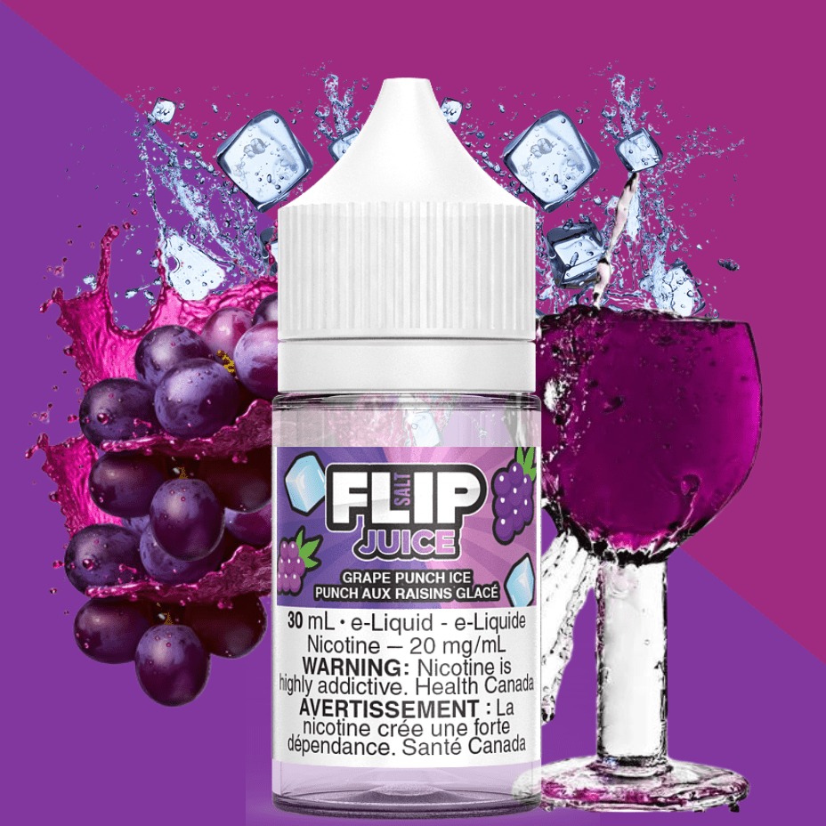 FLIP BAR Grape Punch Ice Salt by Flip Juice-Steinbach Vape SuperStore Manitoba Grape Punch Ice Salt by Flip Juice 30ml / 12mg