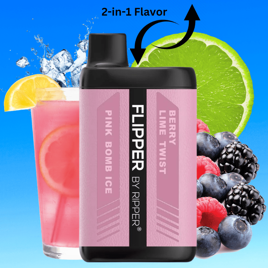 Flipper 11000 Disposable Vape-Berry Lime Twist + Pink Bomb Ice 11000 Puffs / 20mg Steinbach Vape SuperStore and Bong Shop Manitoba Canada