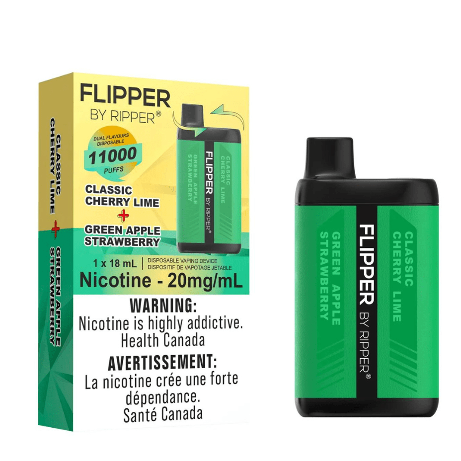 Flipper 11000 Disposable Vape-Classic Cherry Lime + Green Apple Strawberry 11000 Puffs / 20mg Steinbach Vape SuperStore and Bong Shop Manitoba Canada
