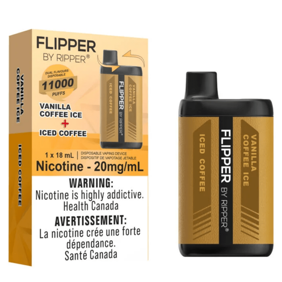 Flipper 11000 Disposable Vape-Iced Coffee + Vanilla Ice Coffee 11000 Puffs / 20mg Steinbach Vape SuperStore and Bong Shop Manitoba Canada