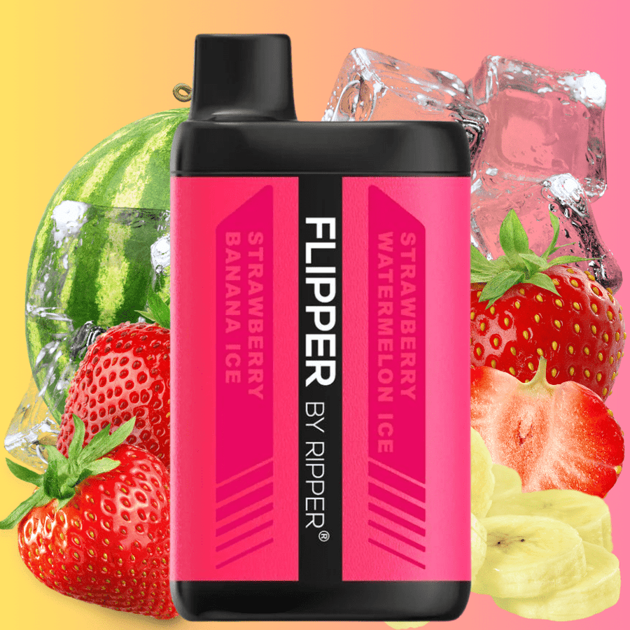 Flipper 11000 Disposable Vape-Strawberry Banana Ice + Strawberry Watermelon Ice 1100 Puffs / 20mg Steinbach Vape SuperStore and Bong Shop Manitoba Canada