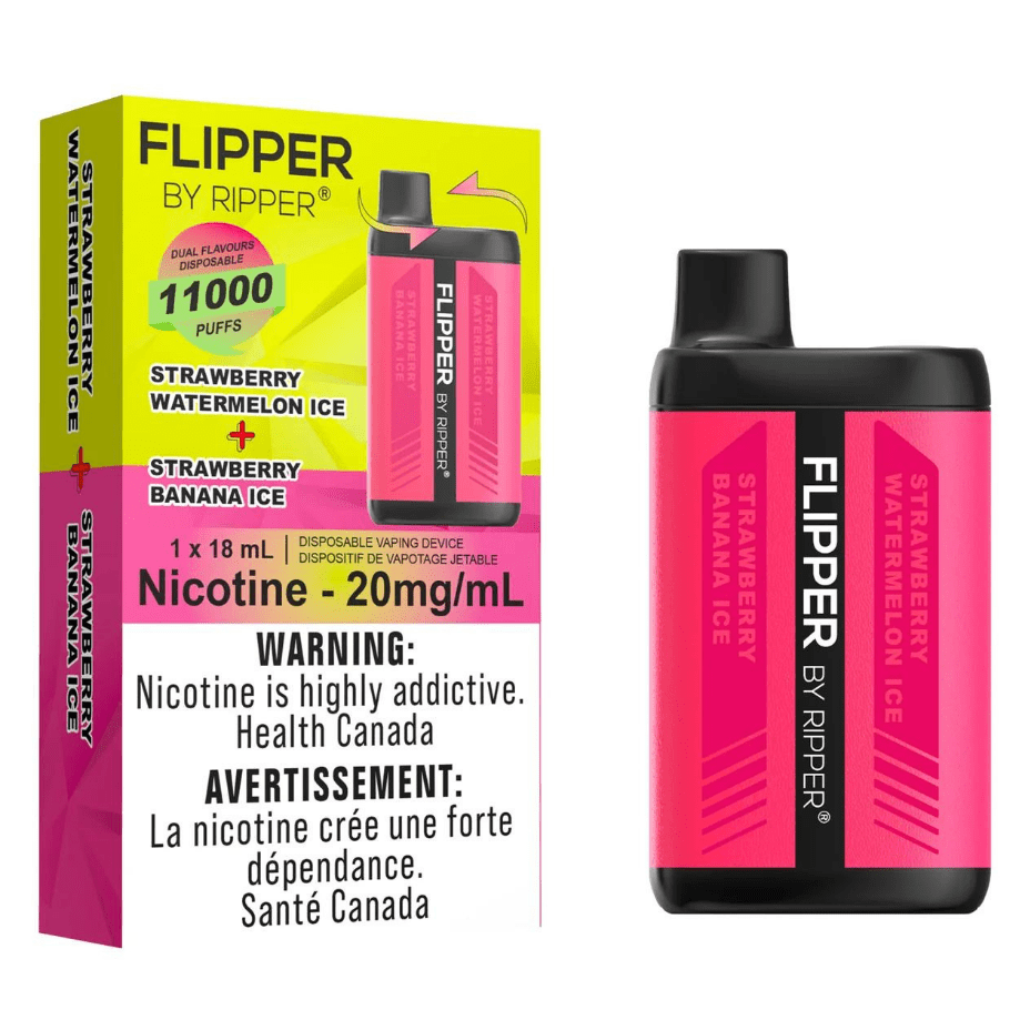 Flipper 11000 Disposable Vape-Strawberry Banana Ice + Strawberry Watermelon Ice 1100 Puffs / 20mg Steinbach Vape SuperStore and Bong Shop Manitoba Canada