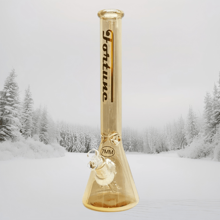 Fortune Glass 7mm Electroplated Beaker Bong 18" Champagne Gold Steinbach Vape SuperStore and Bong Shop Manitoba Canada