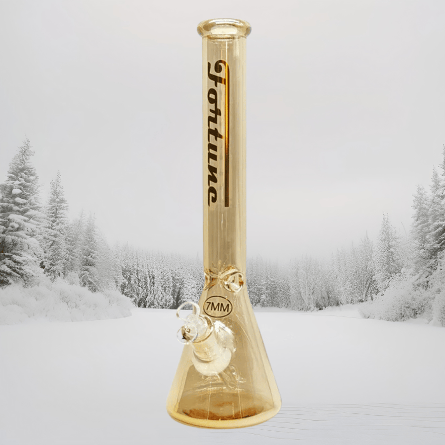 Fortune Glass 7mm Electroplated Beaker Bong 18" Champagne Gold Steinbach Vape SuperStore and Bong Shop Manitoba Canada