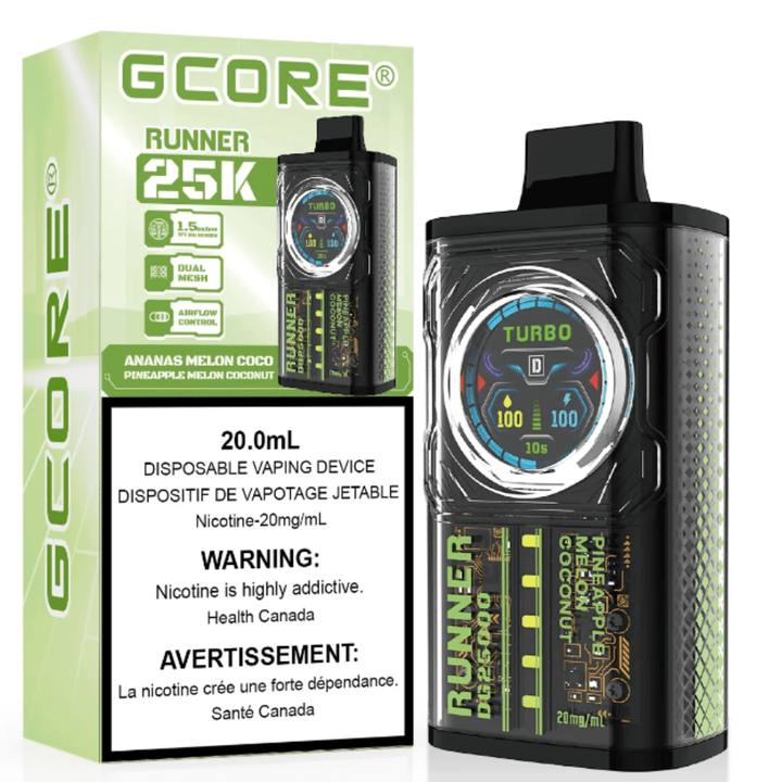 GCORE Runner 25K Disposable Vape - Pineapple Melon Coconut 20mg / 25000 Puffs Steinbach Vape SuperStore and Bong Shop Manitoba Canada